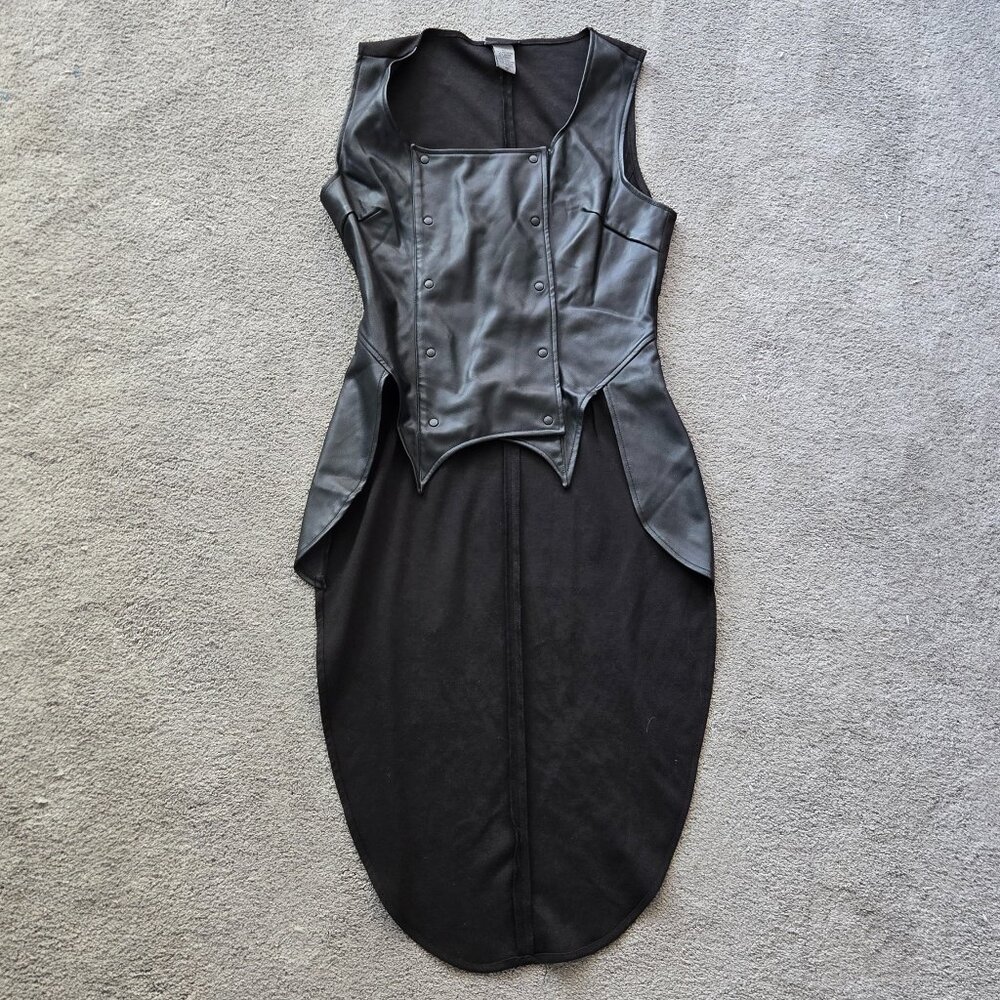 Hot Topic Disney's Maleficent Double Breasted Vest High Low Pleather Size MD